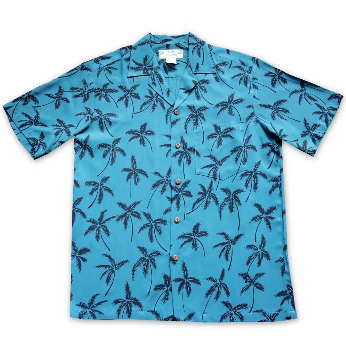 Balmy Blue Hawaiian Rayon Shirt Modern Fit Short Sleeve