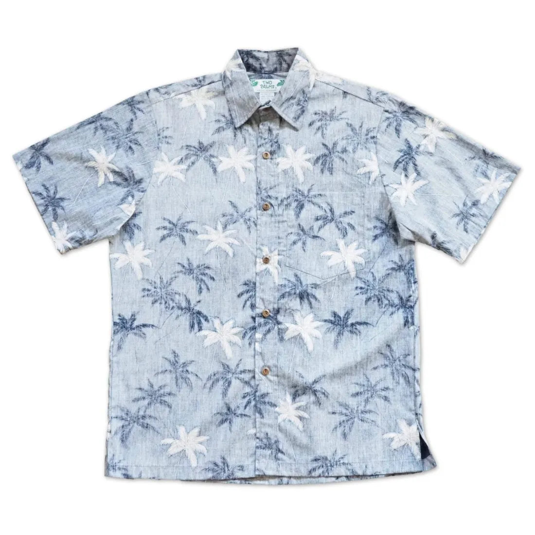 Blue Palm Beach Hawaiian REVERSE Shirt Comfortable Pocket Short Shirt