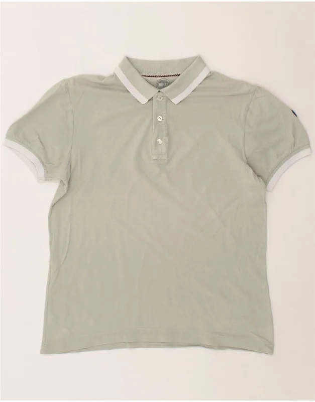 COLMAR Womens Polo Shirt UK 14 Medium Grey Cotton Elegant Button-Down Short Shirt