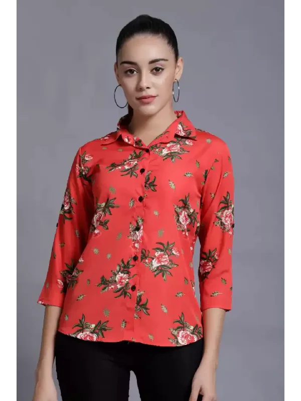 TANDUL  Women Regular Fit Printed Formal Shirt Stylish Printed Short Shirt