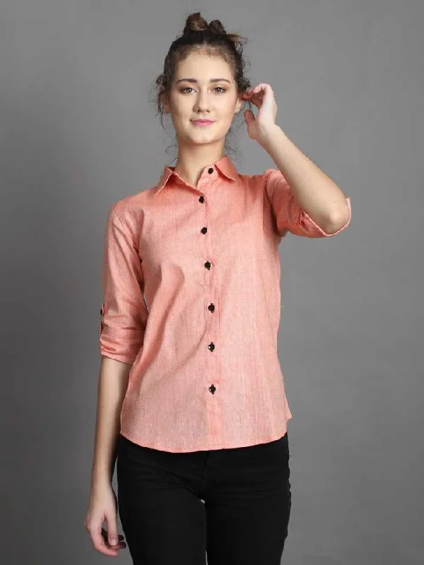 TANDUL  Women Regular Fit Self Design Casual Shirt Casual Loose Short Sleeve