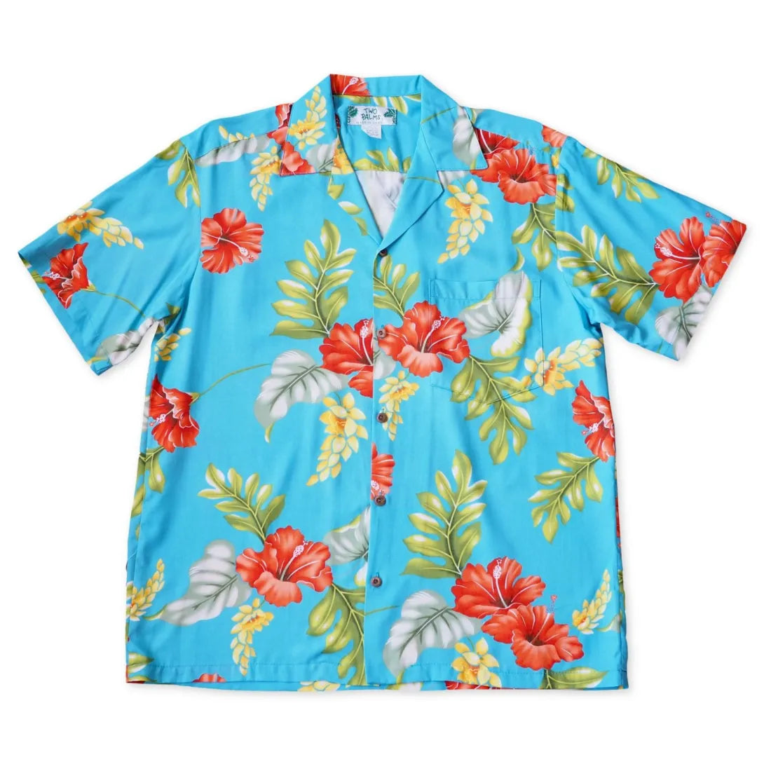 Honeymoon Aqua Hawaiian Rayon Shirt Soft Cotton Short Tee