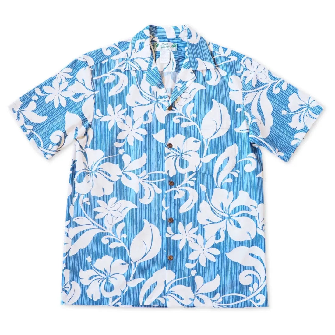 Nanakuli Blue Hawaiian Cotton Shirt Elegant Silk Short Shirt