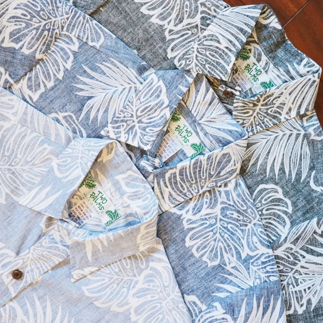 Navy Leaf Hawaiian REVERSE Shirt Casual Button-Up Short Tee