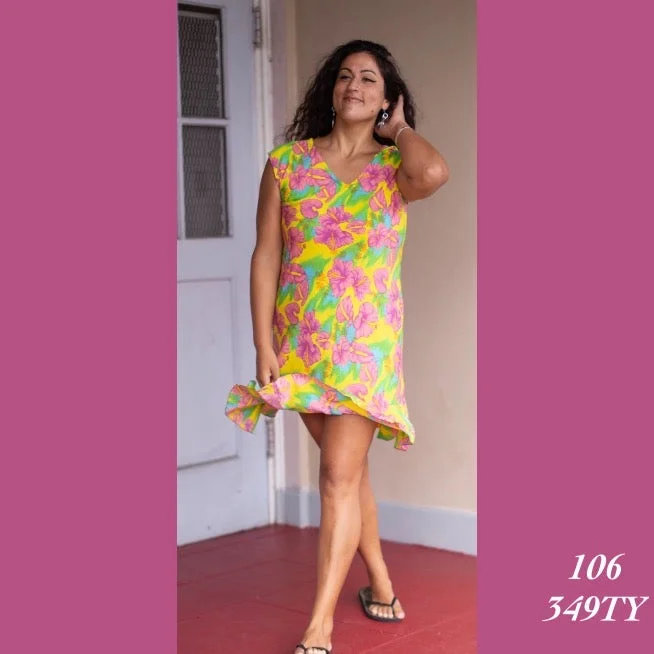 Rainbow Jo V-Neck Floral Mumu Summer Midi Dress - 106 - 349TY Cozy A-Line Midi Dress