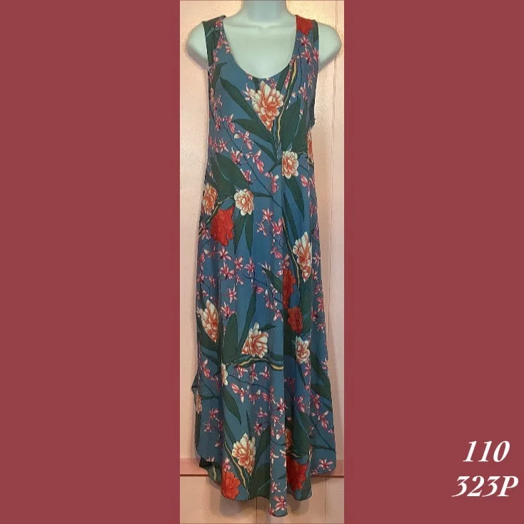 Rainbow Jo Sundress Resort Wear Floral Print Midi Dress - 110 - 323P Stylish Silk Midi Dress