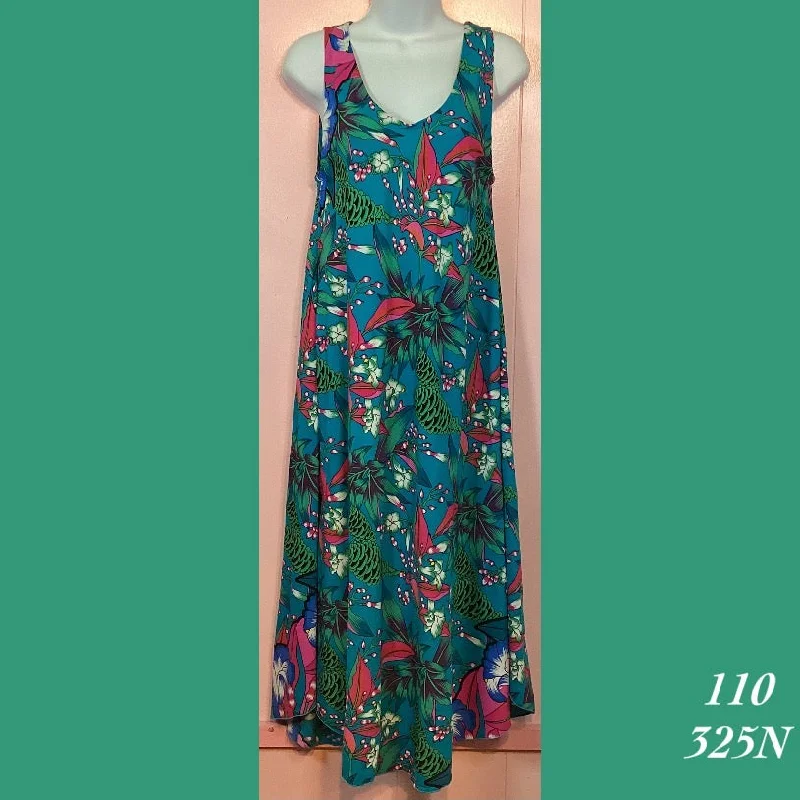 Rainbow Jo Sundress Resort Wear Floral Print Midi Dress - 110 - 325N Trendy Smocked Waist Midi Dress