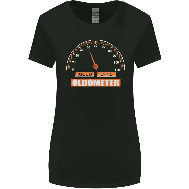 50th Birthday 50 Year Old Ageometer Funny Womens Wider Cut T-Shirt Fitted T-Shirt Seamless Stretchy