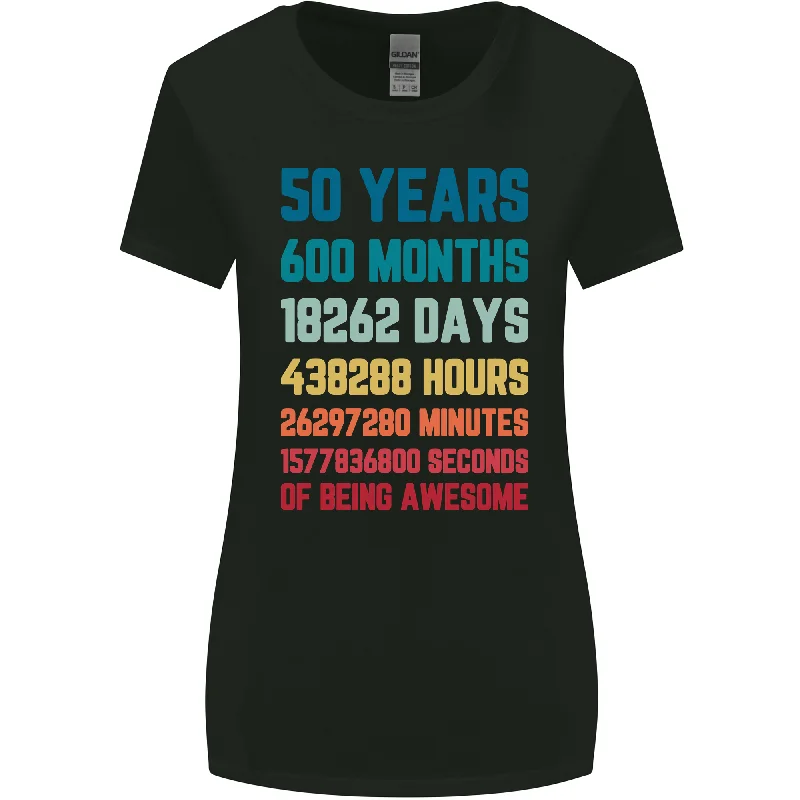 50th Birthday 50 Year Old Womens Wider Cut T-Shirt Cozy Warm Stylish