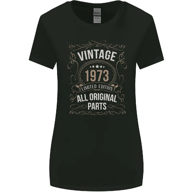 50th Birthday Limited Edition 1973 Womens Wider Cut T-Shirt Front Pockets Side Pockets Patch Pockets