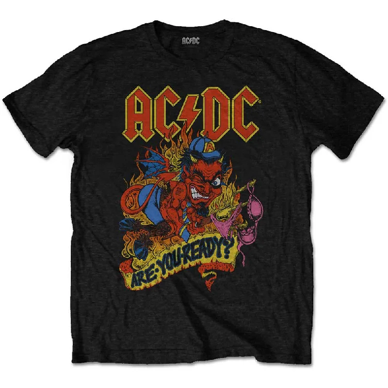 AC/DC | Official Band T-Shirt | Are You Ready Fitted T-Shirt Seamless Stretchy