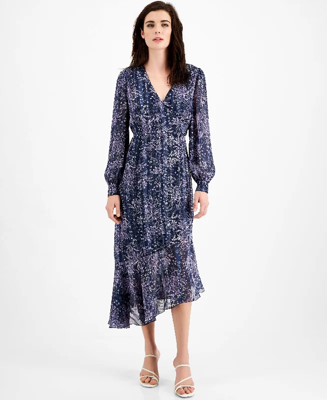 Adyson Parker Printed Midi Dress Comfortable Button Front Midi Dress