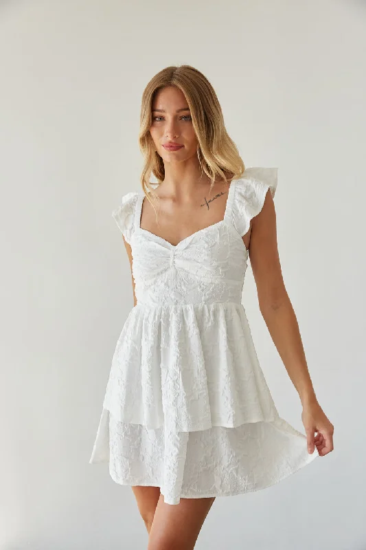 Ashlyn Sweetheart Ruffle Fit and Flare Mini Dress Comfortable Ruffle Mini Dress