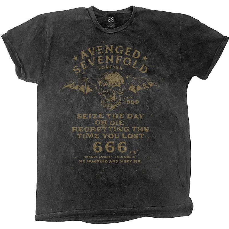 Avenged Sevenfold | Official Band T-Shirt | Seize The Day (Dip-Dye) Knit Fabric Woven Fabric Fleece Fabric