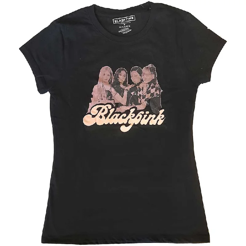 BlackPink Ladies T-Shirt: Photo Chenille Brocade Lace