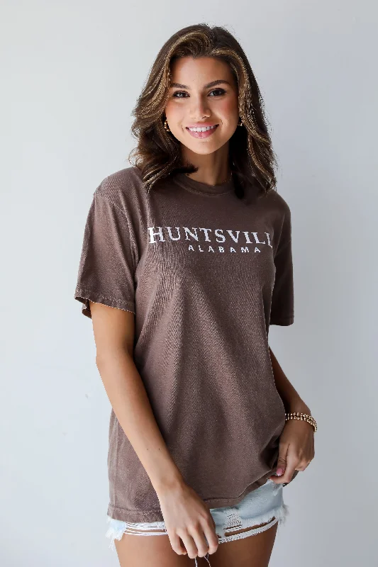 Brown Huntsville Alabama Tee Fitted T-Shirt Seamless Stretchy