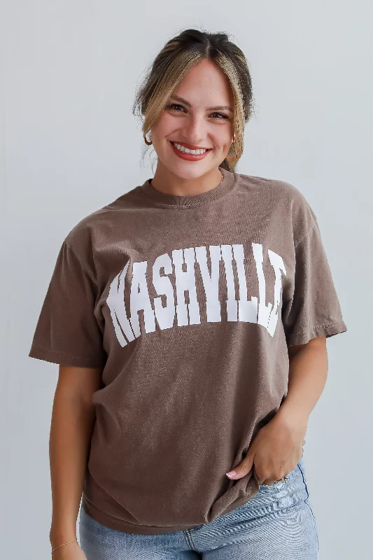 Brown Nashville Tee Rayon Velvet Corduroy