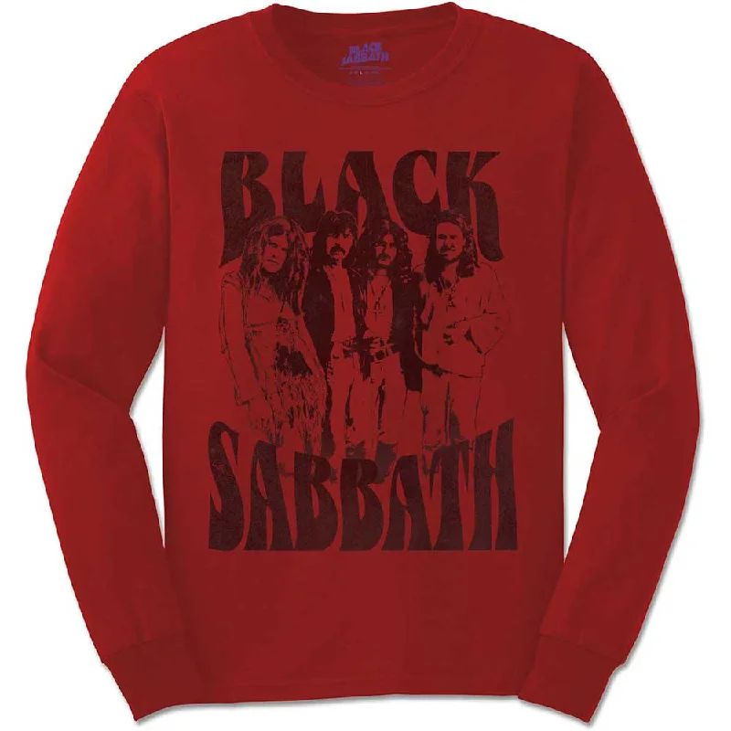 Black Sabbath Unisex Long Sleeve T-Shirt: Band and Logo Plaid T-Shirt Polka Dot Checkered