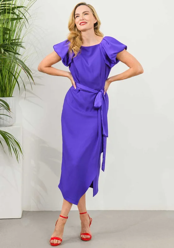 Caroline Kilkenny Harper Midi Dress, Purple Comfortable Adjustable Strap Midi Dress