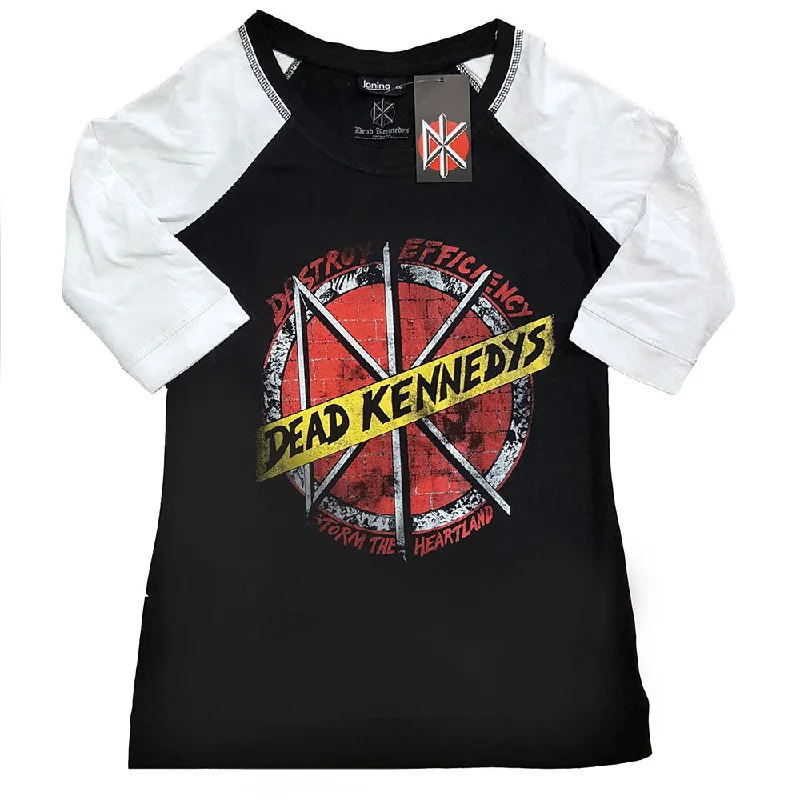 Dead Kennedys Ladies Raglan T-Shirt: Destroy Zippered Front Buttoned Front Snap Front