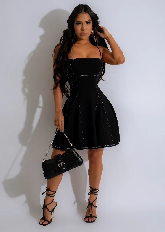 Discover Yourself Mini Dress Black Comfortable Smocked Mini Dress