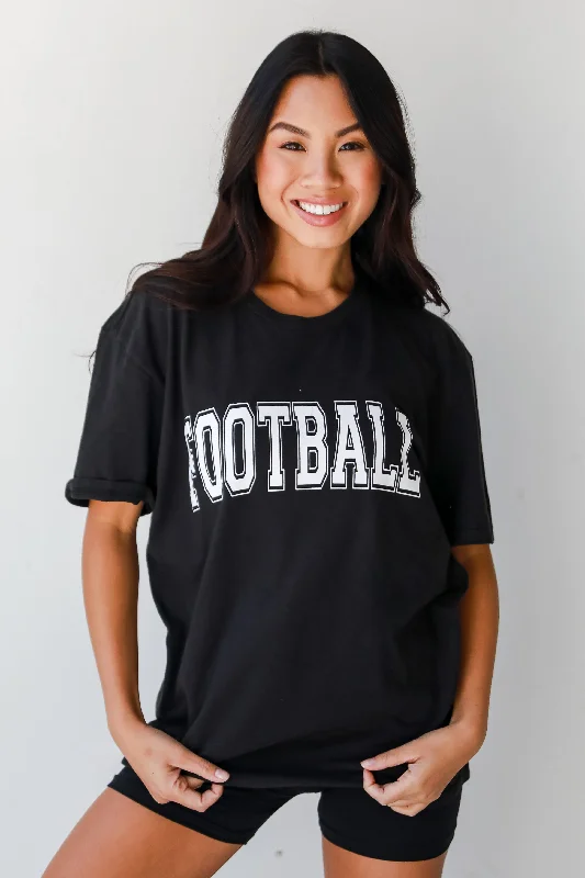 FINAL SALE - Football Tee Spandex Blend Rayon Blend Denim Blend