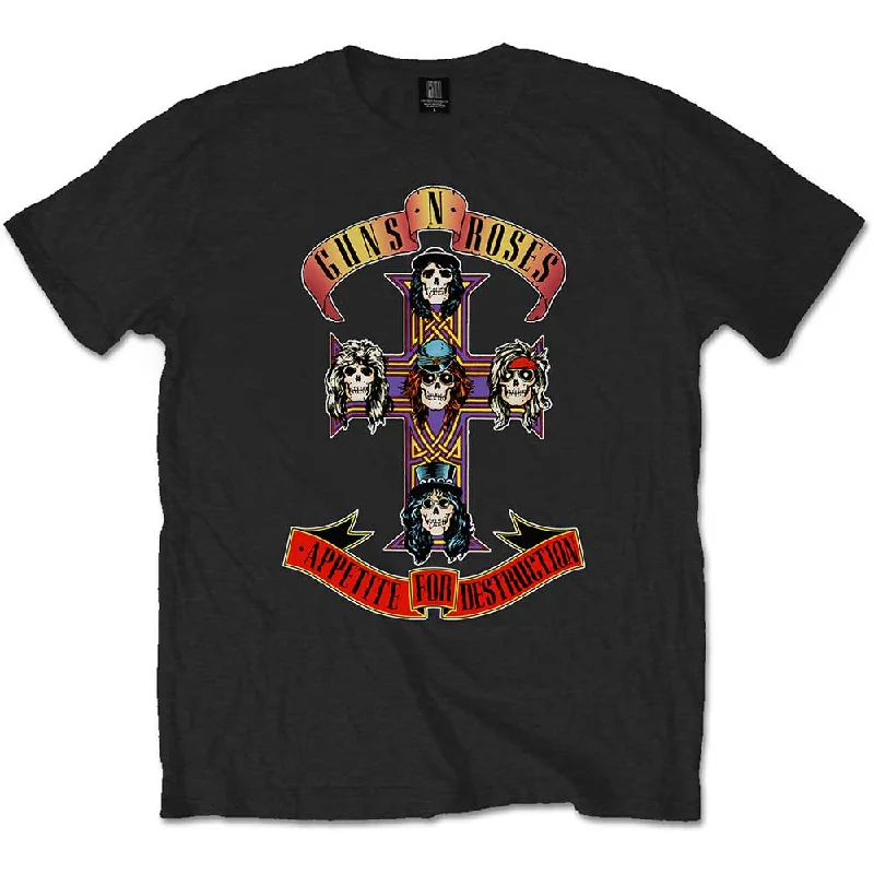 Guns N' Roses Kids T-Shirt: Appetite for Destruction Notch Collar Peter Pan Collar Cowl Neck