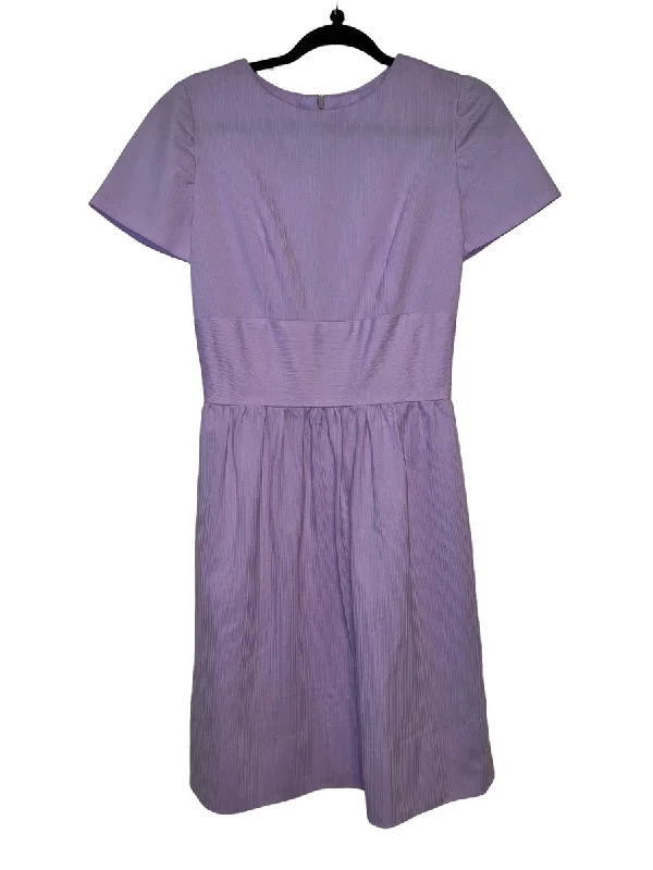 Handmade Short Sleeve Lavender Midi Dress Comfortable Knitwear Midi Dress