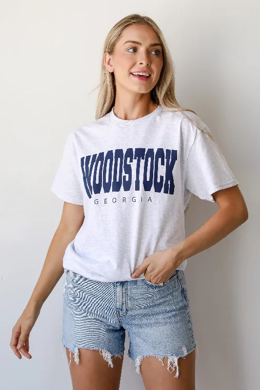 Heather Grey Woodstock Georgia Tee Collared Crew Neck Turtle Neck