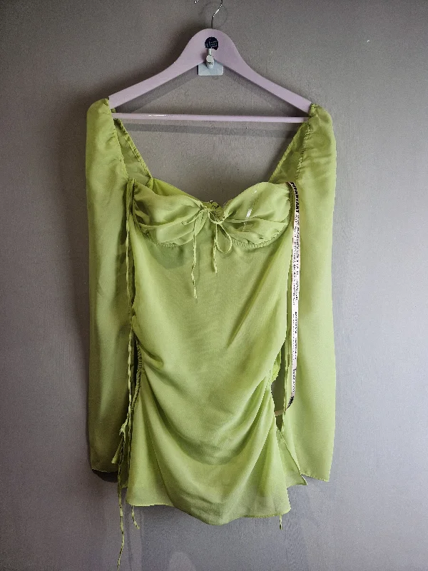 House of CB Baby Lime chiffon halter mini dress, new with tags  - size small Stylish Sweetheart Neck Mini Dress