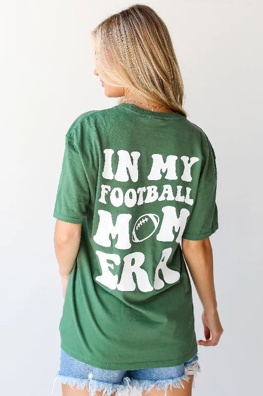 FINAL SALE - In My Football Mom Era Tee Hooded Caped Shawl Collar