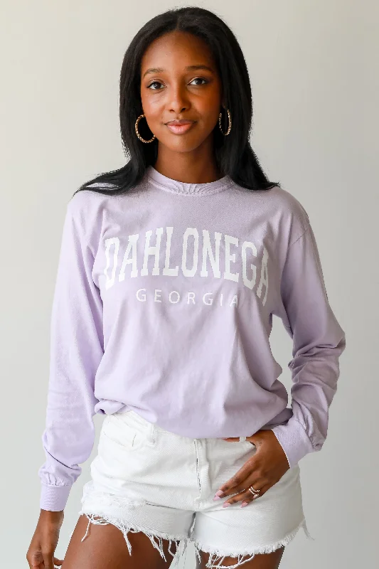 Lavender Dahlonega Georgia Long Sleeve Tee Zippered Front Buttoned Front Snap Front