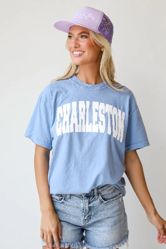 Light Blue Charleston Tee Chenille Blend Fleece Blend Nylon Blend