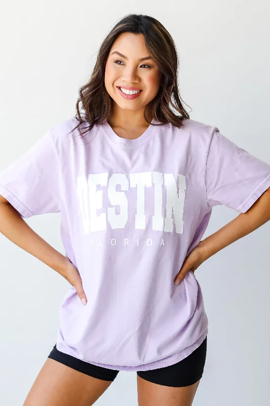 Lilac Destin Florida Tee Embroidered Appliqued Beaded