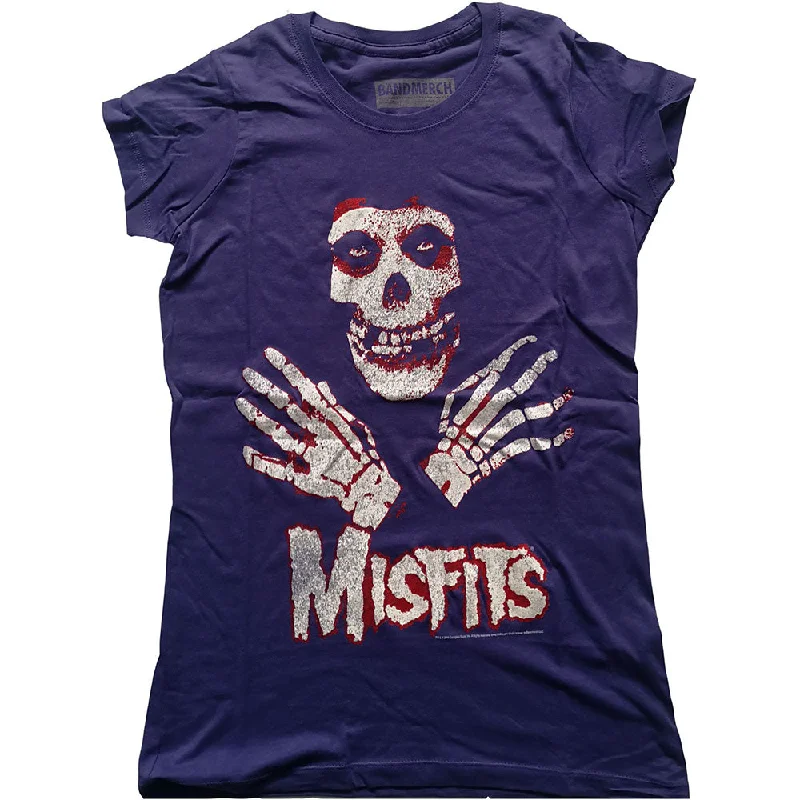 Misfits Ladies T-Shirt: Hands Nylon Fabric Polyester Fabric Spandex Fabric