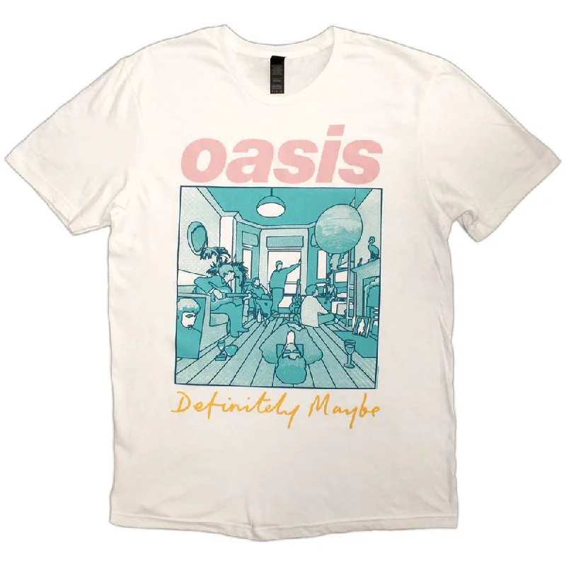 Oasis | Official Band T-Shirt | Definitely Maybe Illustration Colour Solid Color Striped Floral