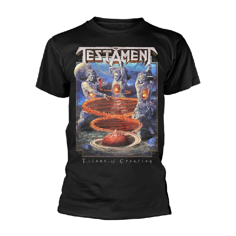 Testament Unisex T-shirt: Titans Of Creation (back print) Anti-Pilling Machine Wash Handmade