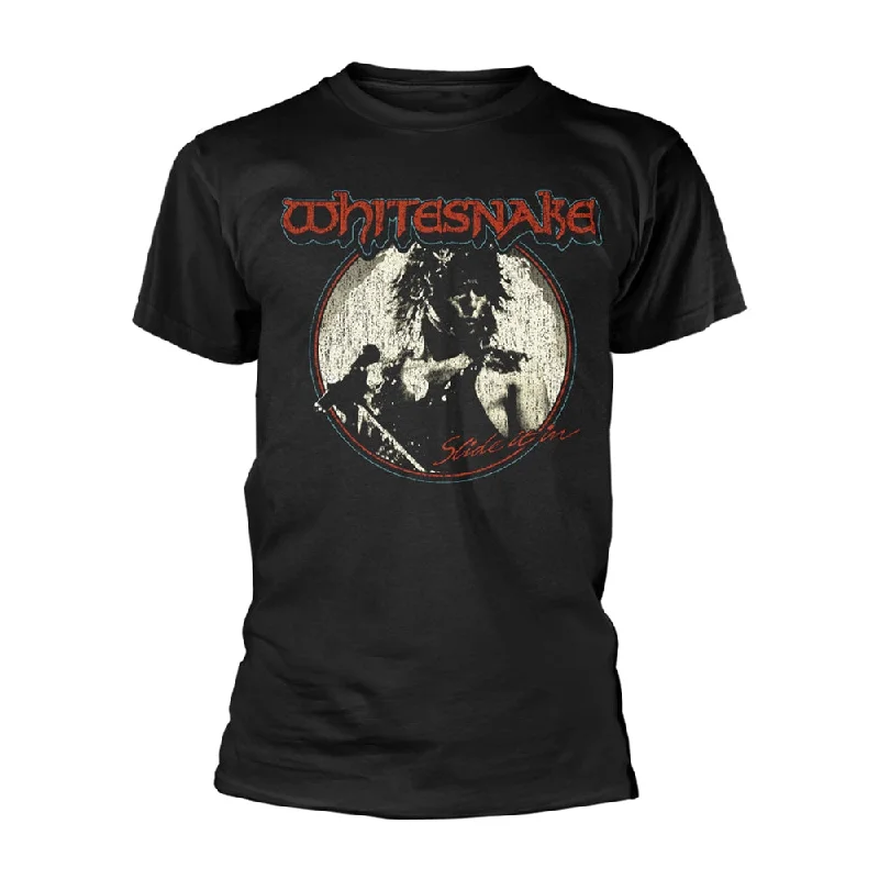 Whitesnake Unisex T-shirt: Slide Front Pockets Side Pockets Patch Pockets