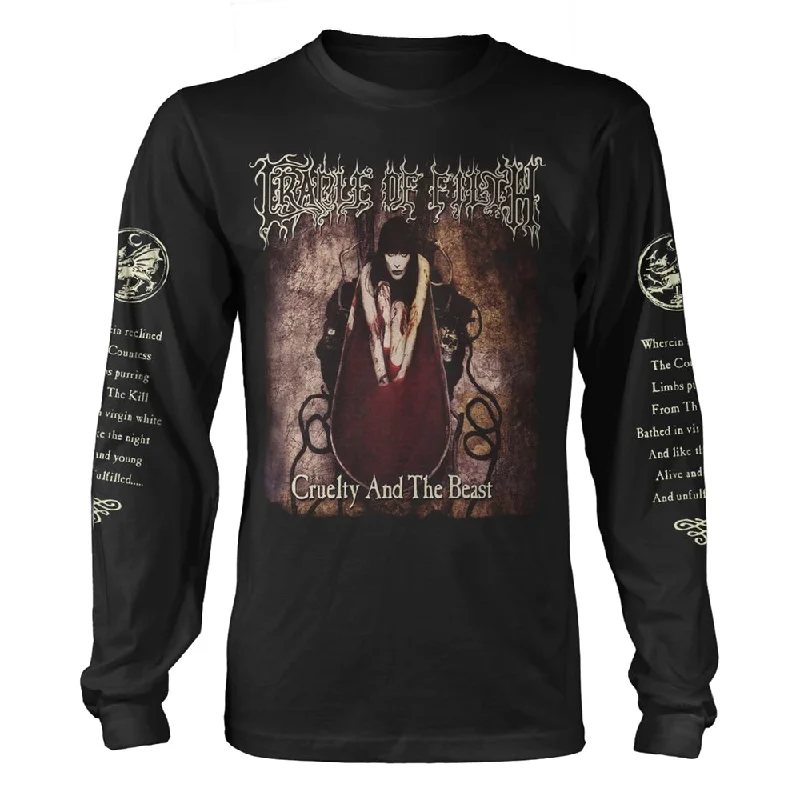 Cradle Of Filth Unisex Long Sleeved T-shirt: Cruelty And The Beast (2021) (back print) Fashionable Trendy Casual