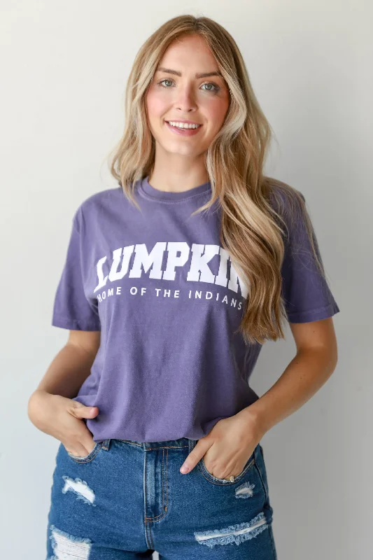 Purple Lumpkin Home Of The Indians Tee Polka Dot Checkered Tartan