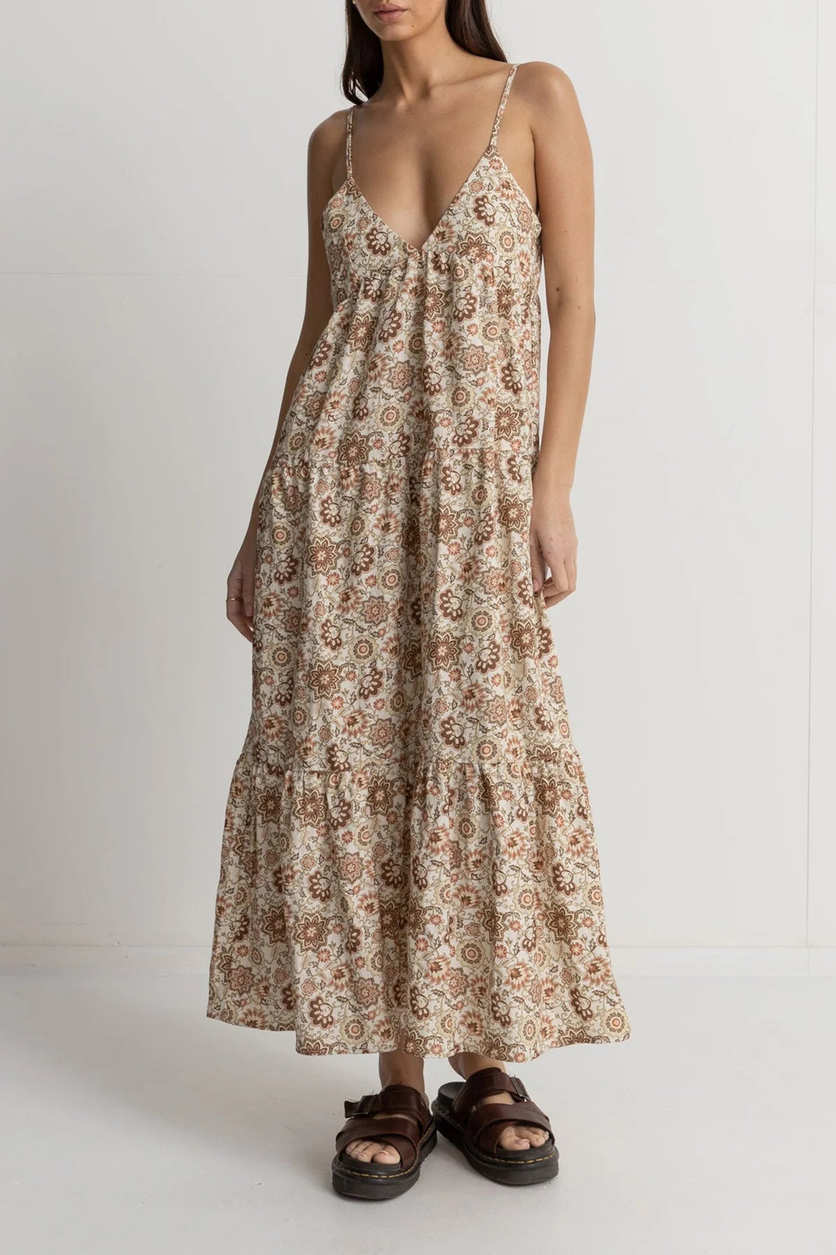 RHYTHM RAYA PAISLEY TIERED MIDI DRESS - NATURAL Fashionable Pencil Midi Dress