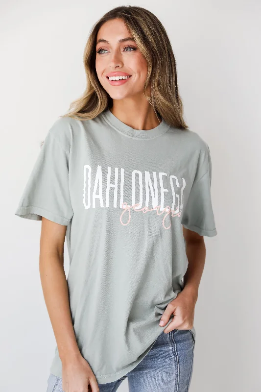 Dahlonega Georgia Script Tee Welt Pockets Slit Pockets Flap Pockets