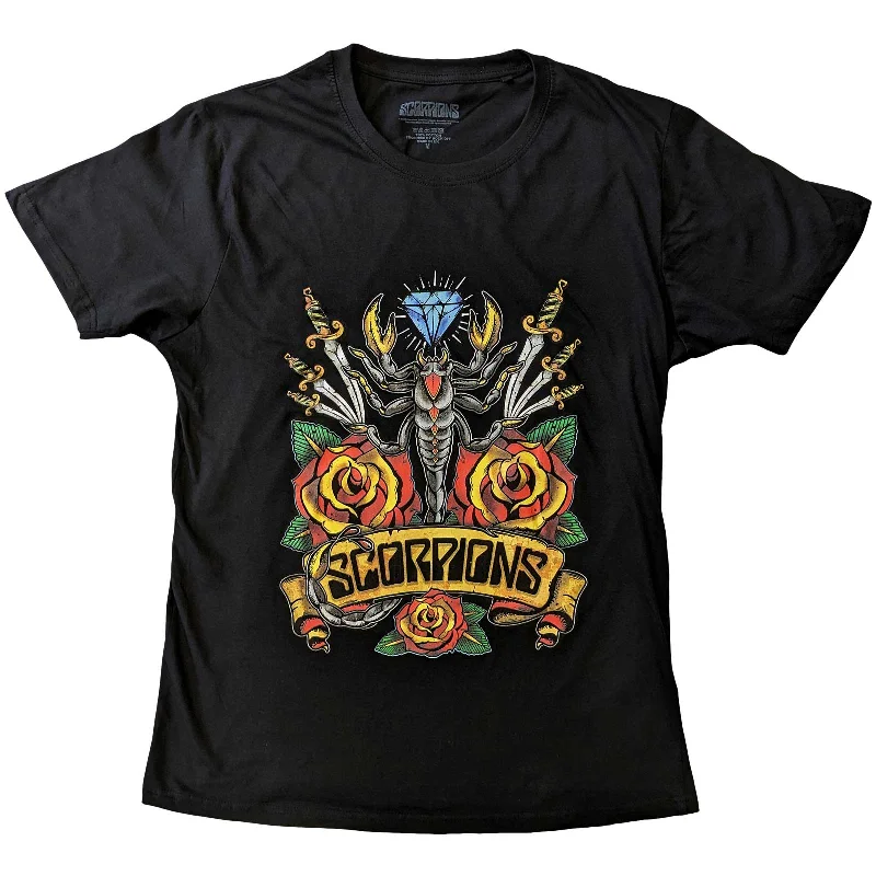 Scorpions | Official Band T-Shirt | Traditional Tattoo Sequined Glittery Shiny