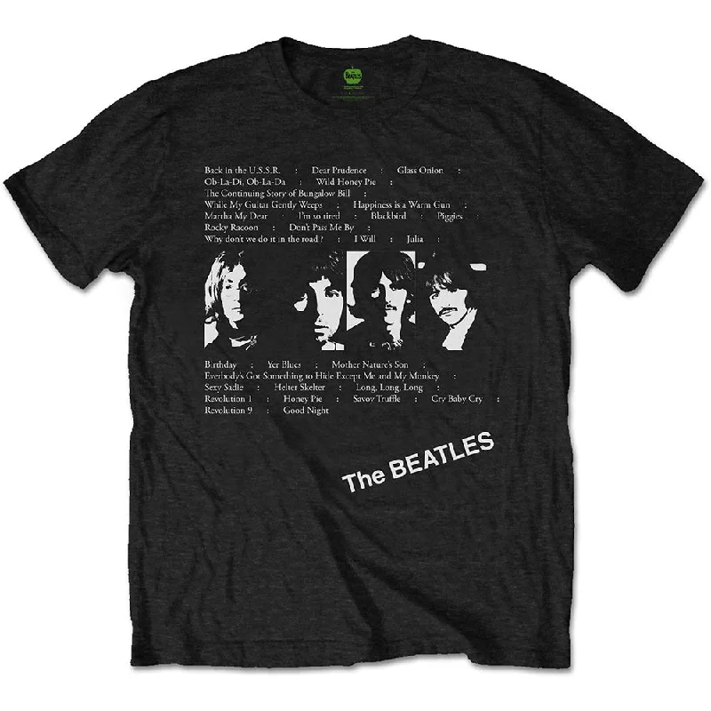 The Beatles | Official Band T-Shirt | Album Tracks (Back Print) Hooded Caped Shawl Collar