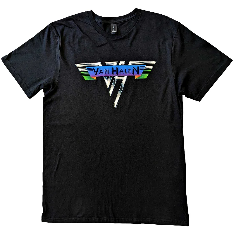 Van Halen | Official Band T-Shirt | Original Logo Striped Floral Plaid