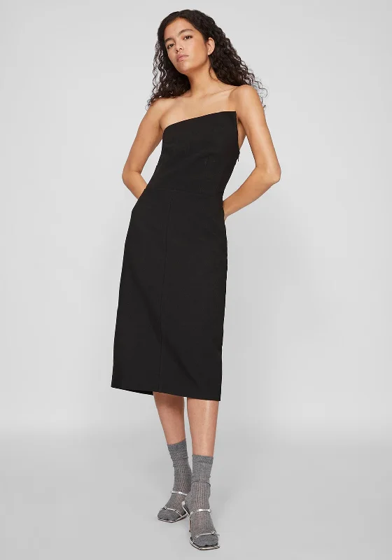 Vila Rae Strapless Midi Dress, Meteorite Trendy Shift Midi Dress