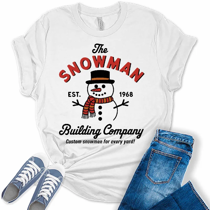 Women's Snowman EST. 1968 Christmas Graphic Tees Cozy Warm Stylish