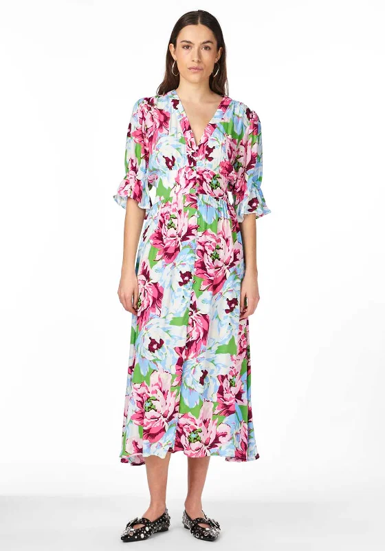 Y.A.S Farron Floral Midi Dress, Meadow Green Stylish Animal Print Midi Dress