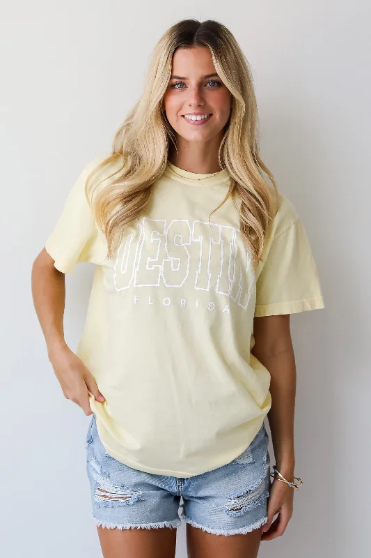 Yellow Destin Florida Tee Terry Blend Velvet Blend Canvas Blend