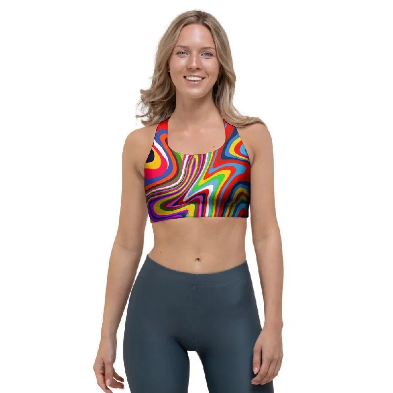 Abstract Ink Paint Sports Bra Sleek Sports Bra